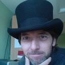 A tall black Victorian top hat